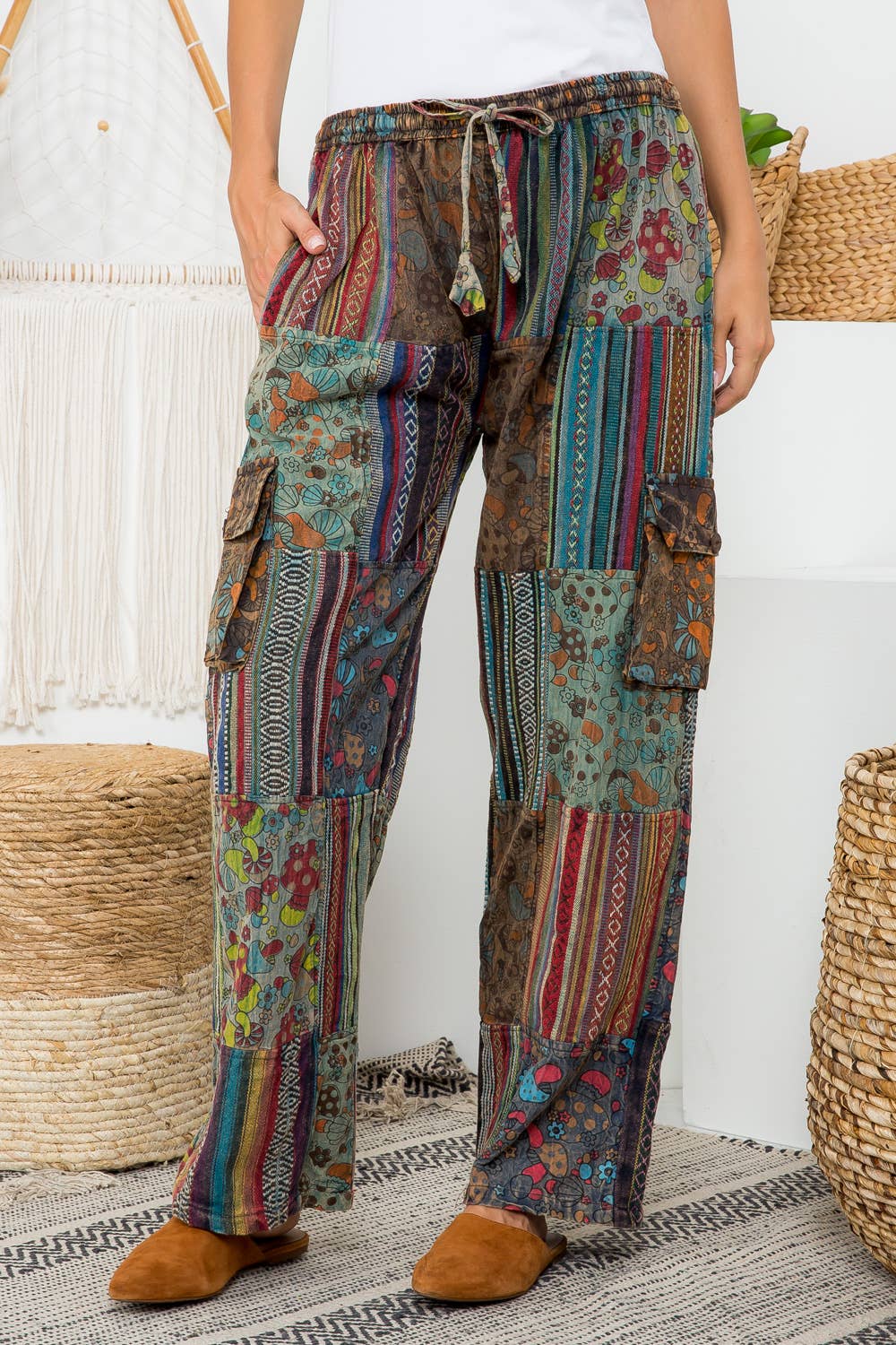 Mushroom patchwork pants (KT-1371)