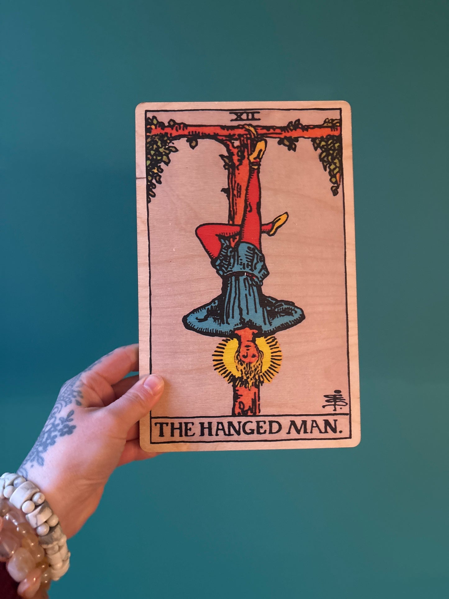 *Wood Wall Art Tarot 12 Hanged Man