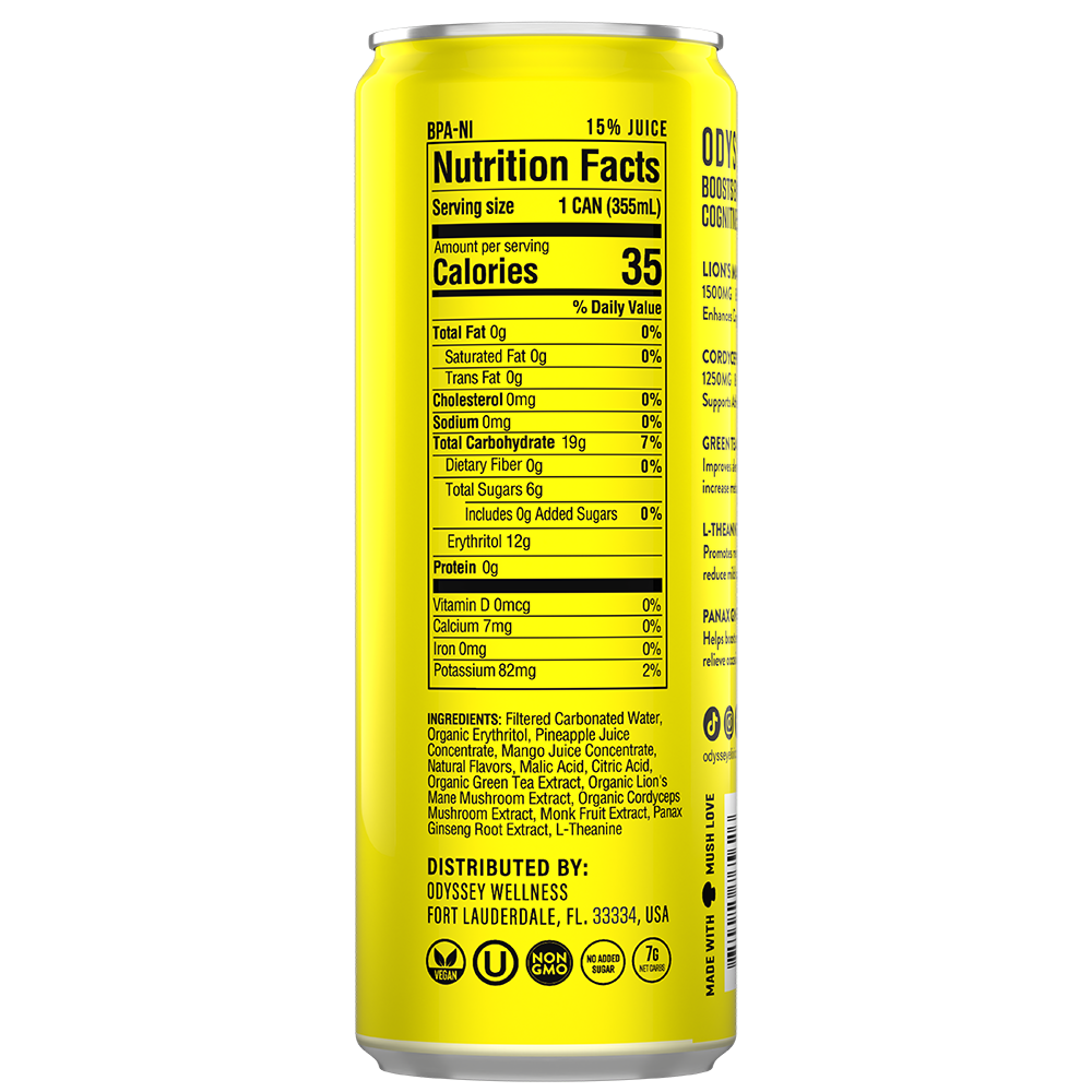 Pineapple Mango 222mg Sparkling Mushroom Energy