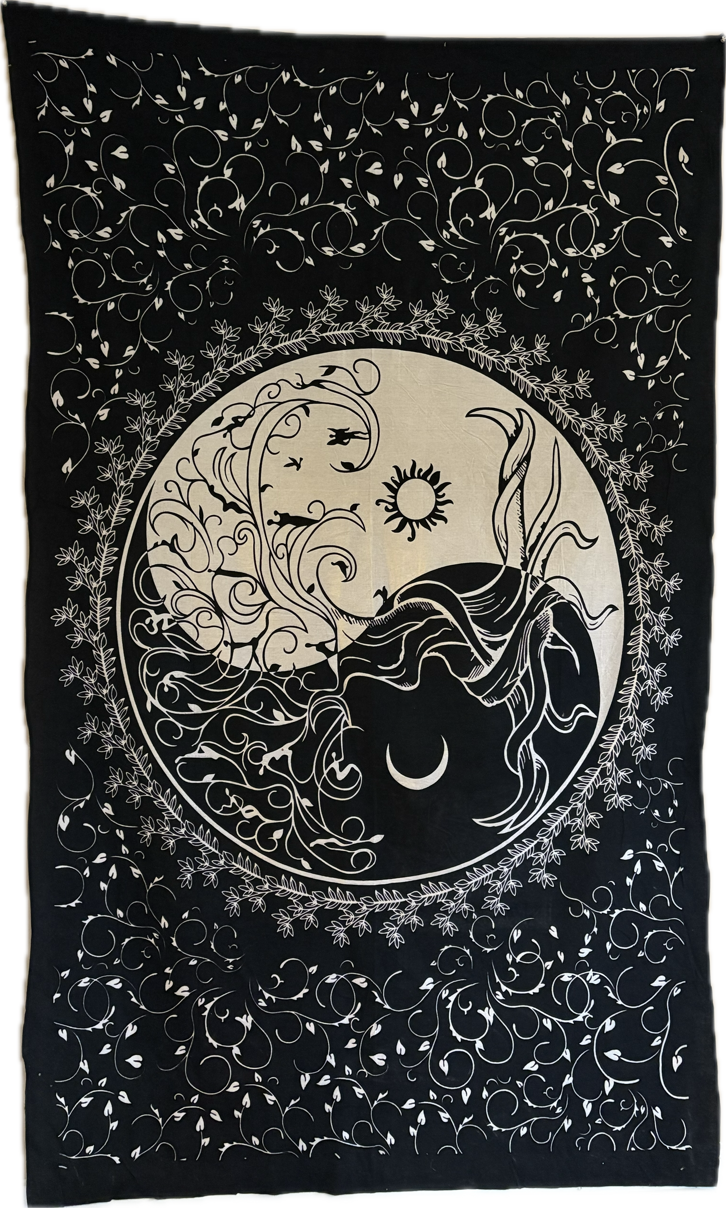 *Tapestry black and white yin yang