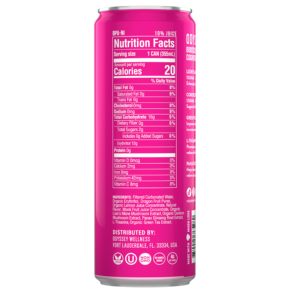 *Dragon Fruit Lemonade 85mg Sparkling Mushroom Energy