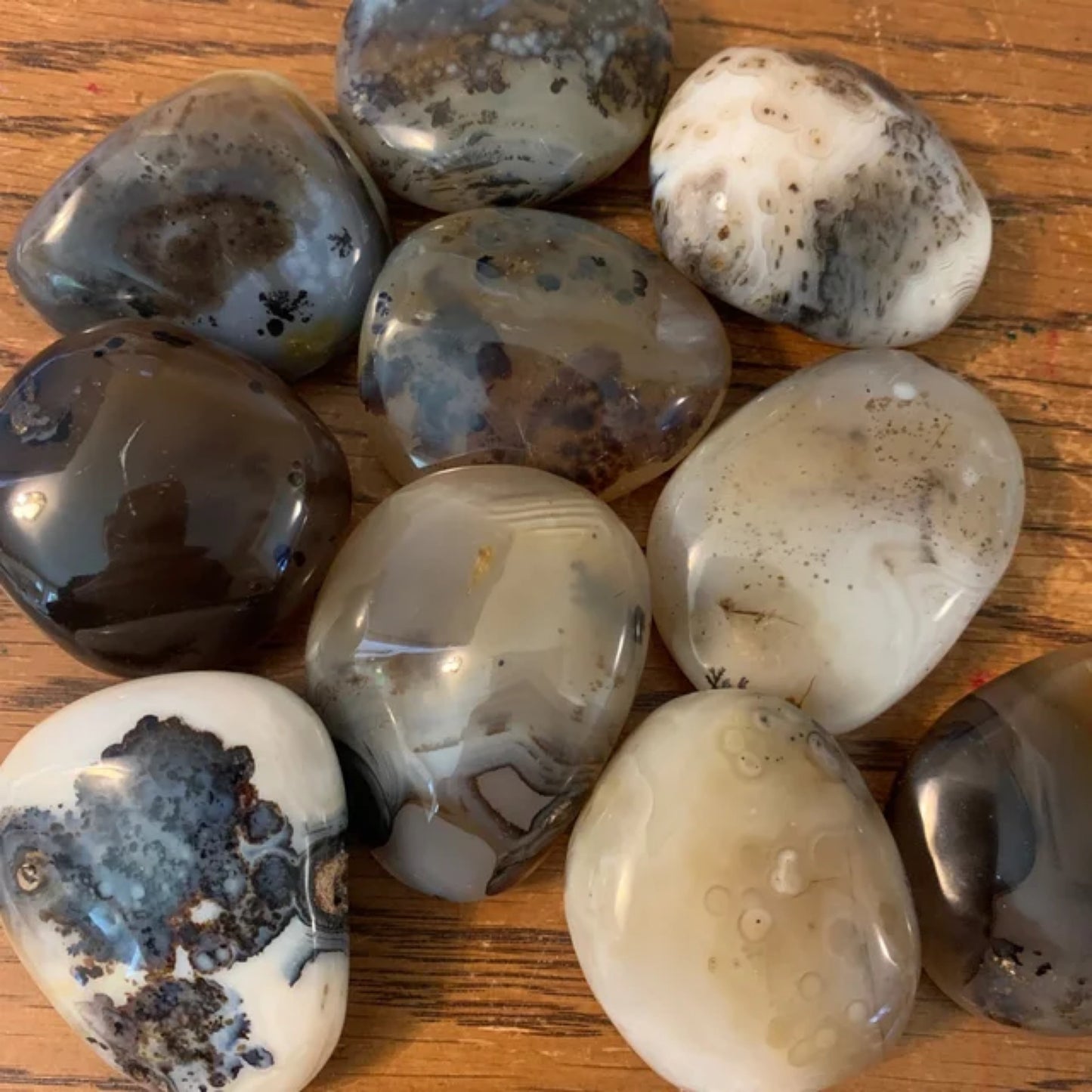 Dendritic agate pebbles