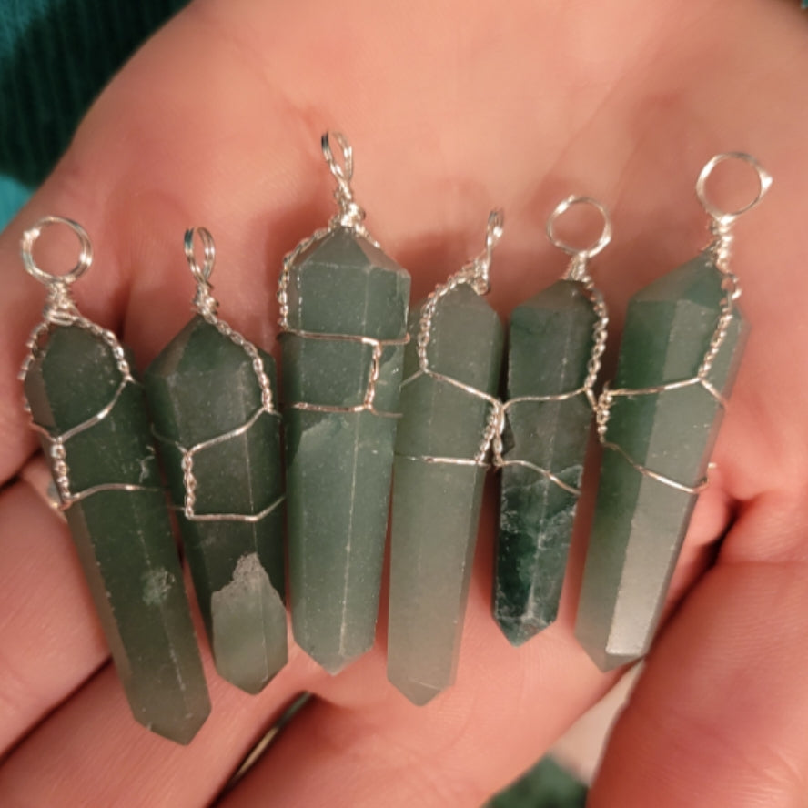 Pendant Green Aventurine Wire Wrapped