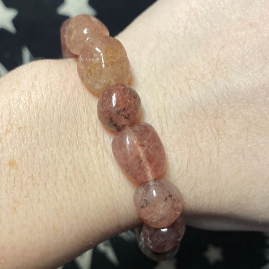 Bracelet Strawberry Quartz Tumbled