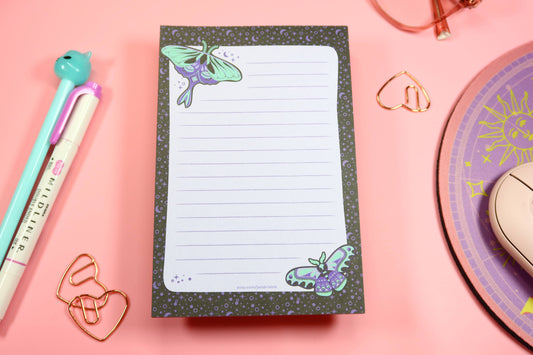 Night Moth Pastel Butterfly Notepad Purple