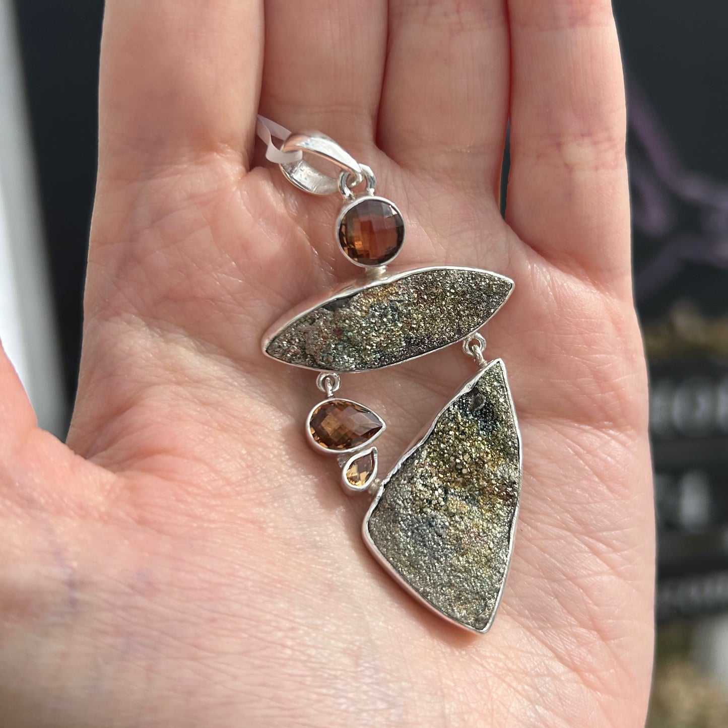 Pendant Spectropyrite Druzy