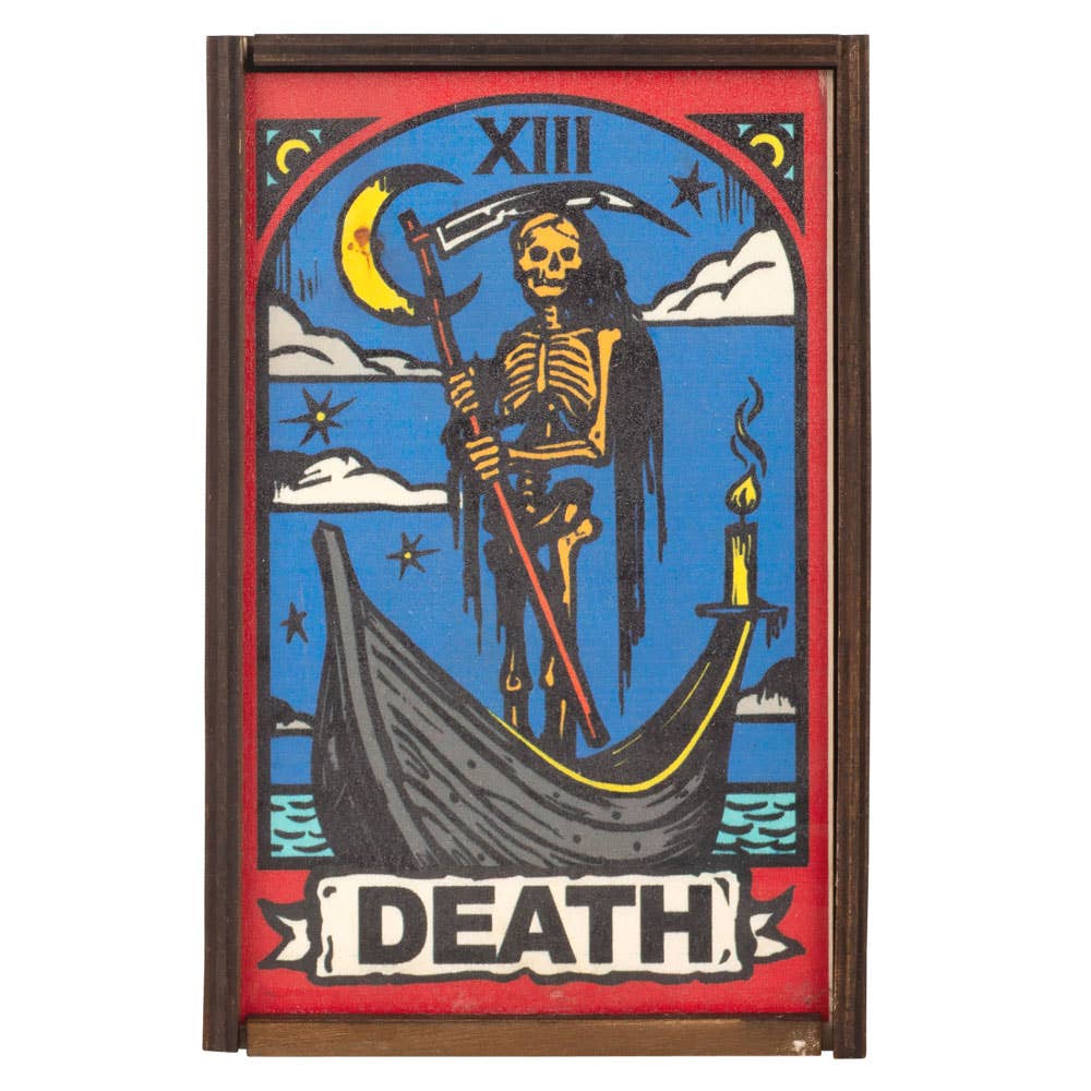 Wooden Box Death Tarot Card