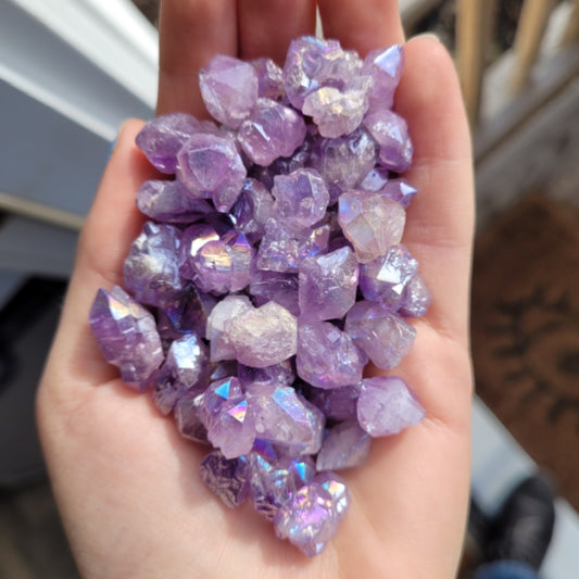 Raw Stone Amethyst Flower Aura Quartz