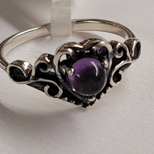 Amethyst Heart Ring