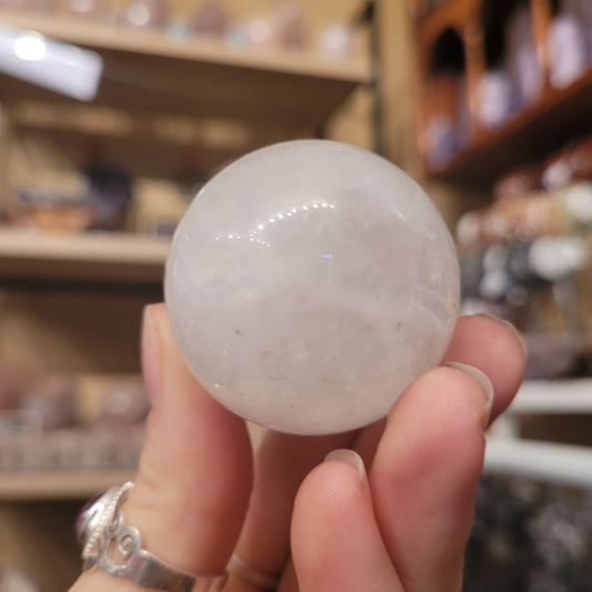 Small clear quartz sphere