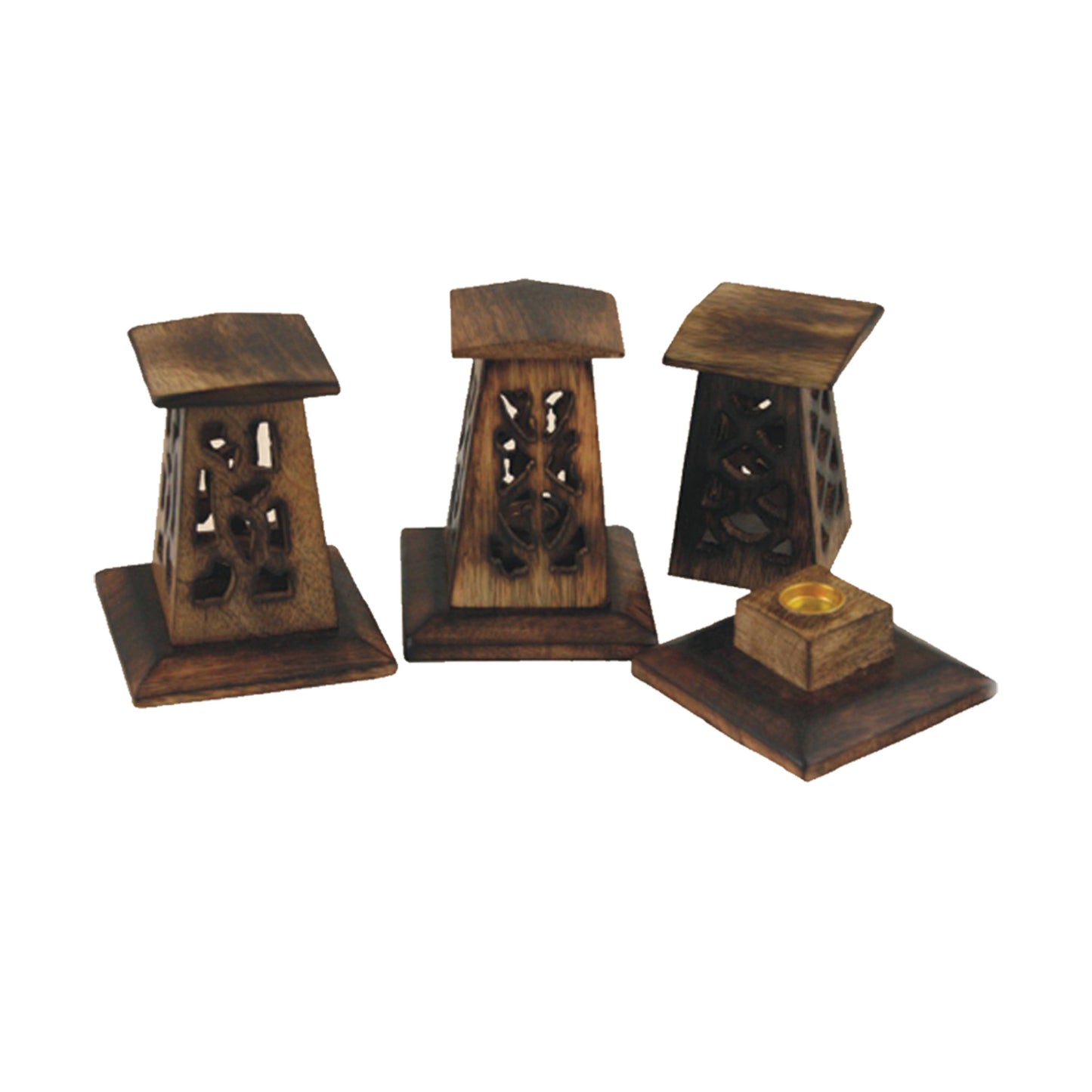 Wooden Incense Cone Tower 4"