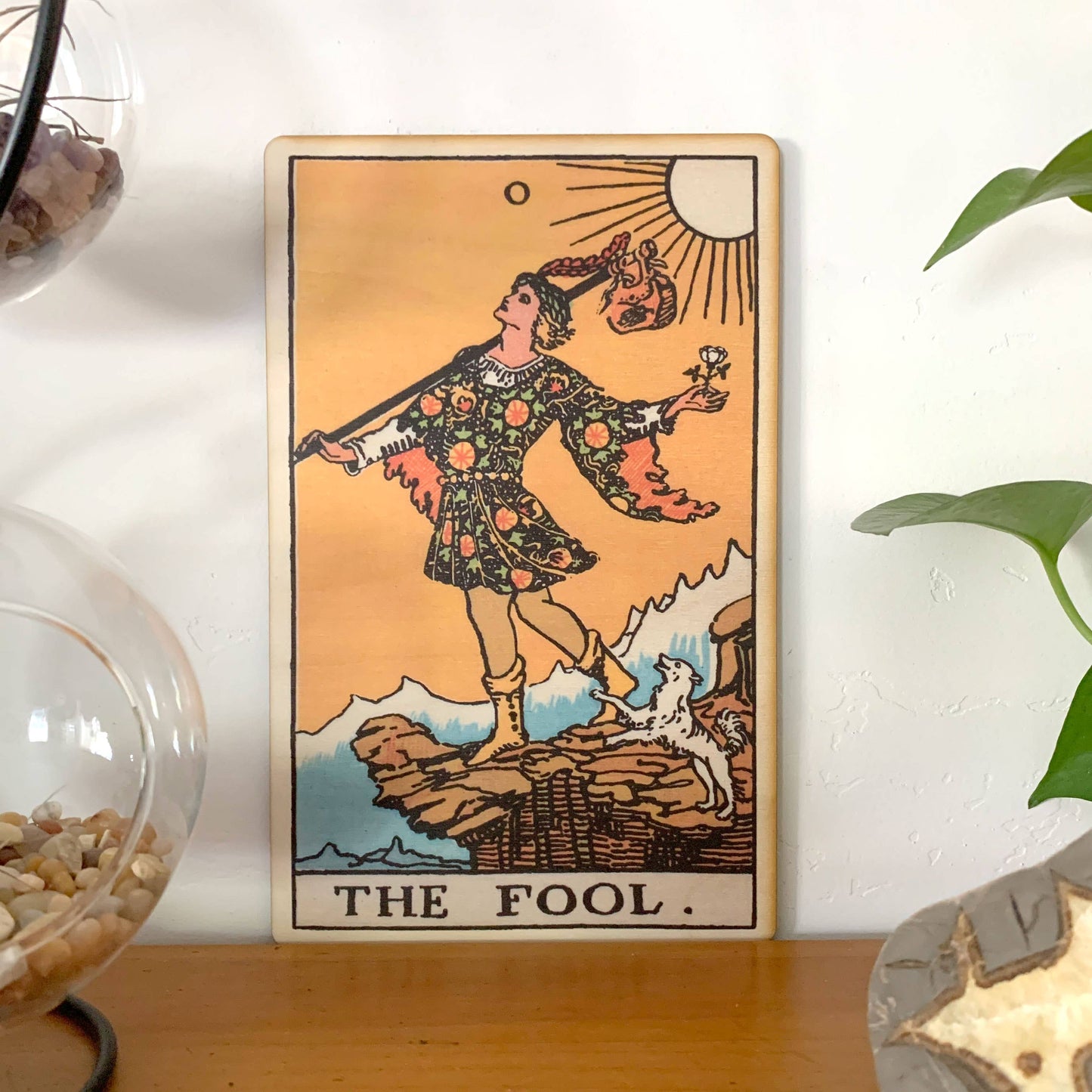 Wood Wall Art Tarot - 0 - The Fool Full Color