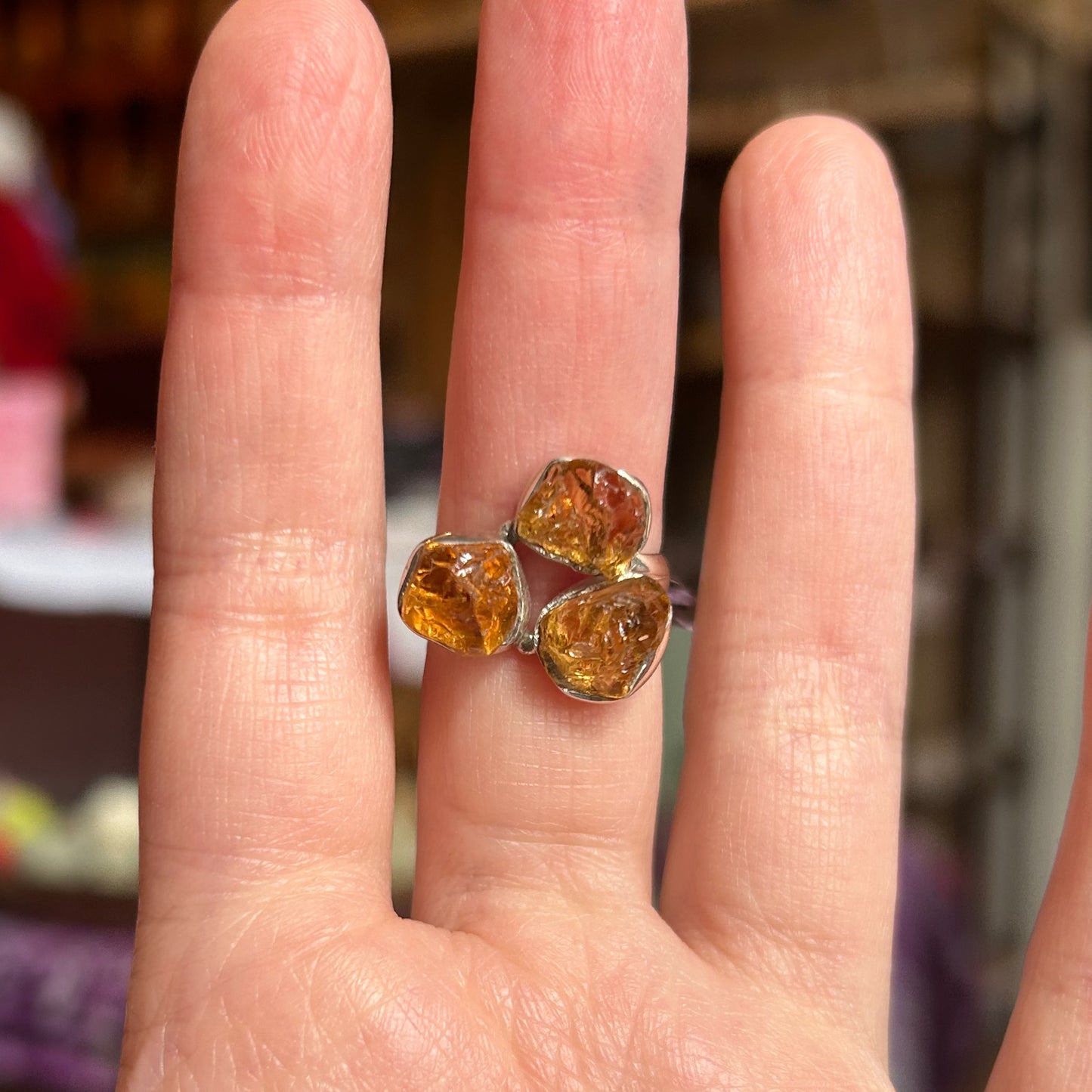 *Ring Triple Citrine Stone