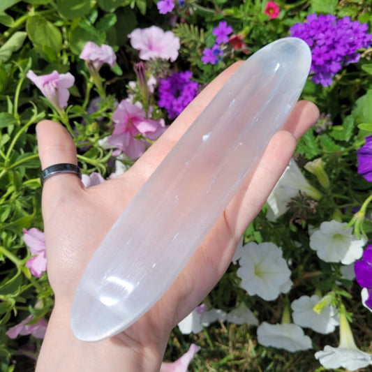 Bowl Selenite Long Oval