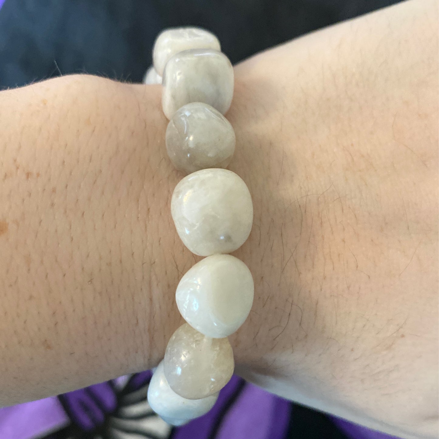 Bracelet Rainbow Moonstone Tumbled