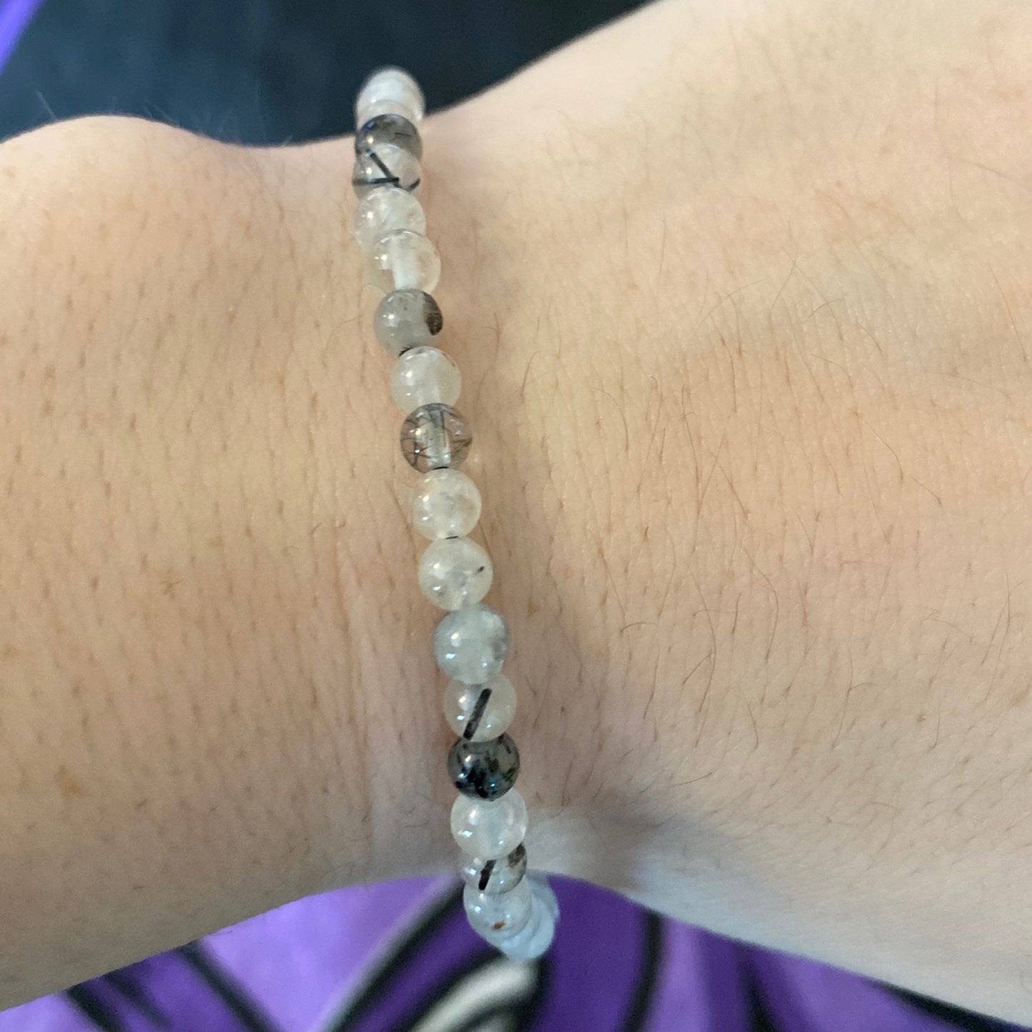 Bracelet Quartz With Black Rutile