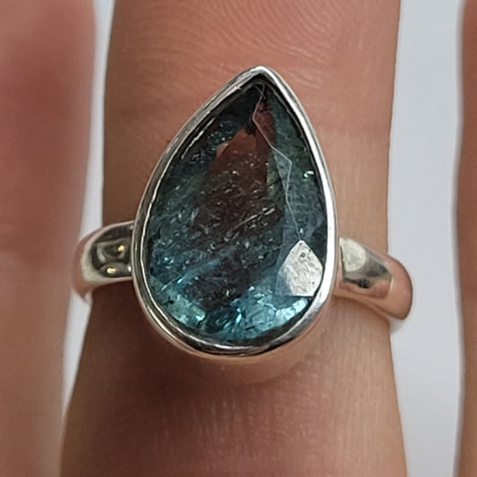 Ring Teardrop Aquamarine